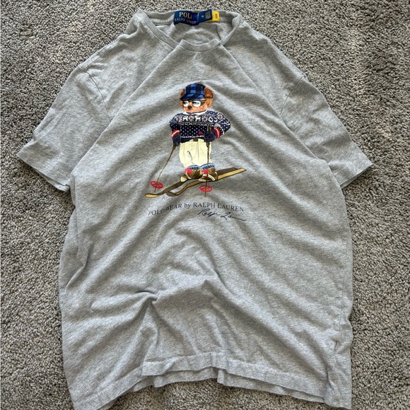 Polo Ralph Lauren Men Teddy Polo Bear Skiing‎ Graphic Crew T-Shirt